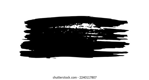 Black brush stroke. Hand drawn ink spot isolated on white background. Vector illustration