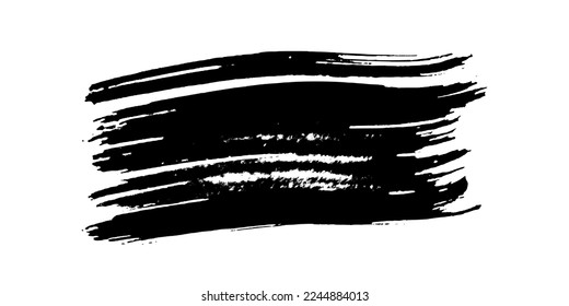 Black brush stroke. Hand drawn ink spot isolated on white background. Vector illustration