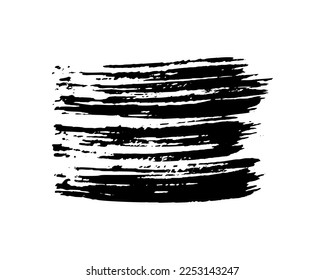 Black brush stroke. Hand drawn ink spot isolated on white background. Vector illustration