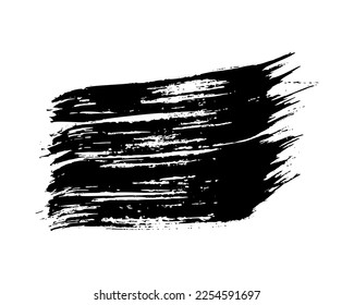 Black brush stroke. Hand drawn ink spot isolated on white background. Vector illustration