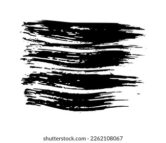 Black brush stroke. Hand drawn ink spot isolated on white background. Vector illustration