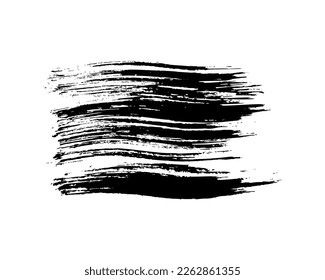 Black brush stroke. Hand drawn ink spot isolated on white background. Vector illustration