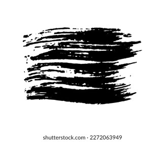 Black brush stroke. Hand drawn ink spot isolated on white background. Vector illustration