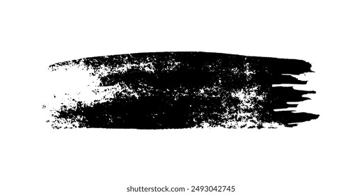 Black brush stroke. Hand drawn ink spot isolated on white background. Vector illustration