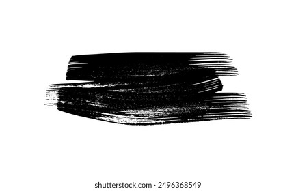 Black brush stroke. Hand drawn ink spot isolated on white background. Vector illustration