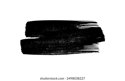 Black brush stroke. Hand drawn ink spot isolated on white background. Vector illustration