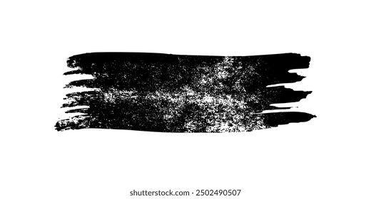 Black brush stroke. Hand drawn ink spot isolated on white background. Vector illustration