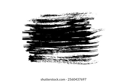 Black brush stroke. Hand drawn ink spot isolated on white background. Vector illustration