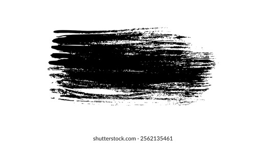 Black brush stroke. Hand drawn ink spot isolated on white background. Vector illustration