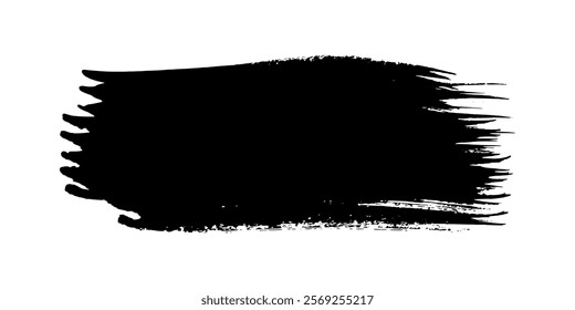 Black brush stroke. Hand drawn ink spot isolated on white background. Vector illustration