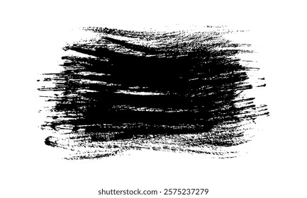 Black brush stroke. Hand drawn ink spot isolated on white background. Vector illustration