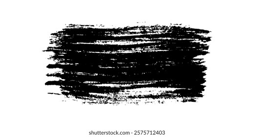 Black brush stroke. Hand drawn ink spot isolated on white background. Vector illustration
