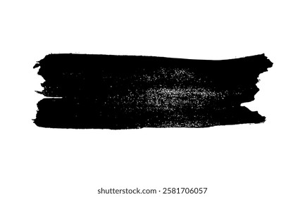 Black brush stroke. Hand drawn ink spot isolated on white background. Vector illustration