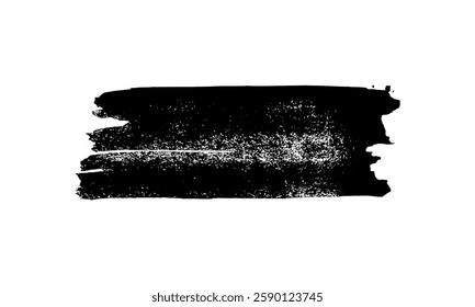 Black brush stroke. Hand drawn ink spot isolated on white background. Vector illustration
