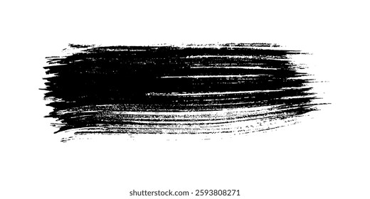 Black brush stroke. Hand drawn ink spot isolated on white background. Vector illustration