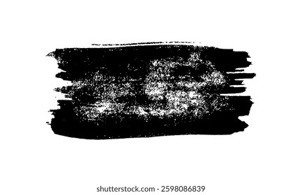 Black brush stroke. Hand drawn ink spot isolated on white background. Vector illustration