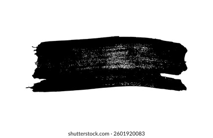 Black brush stroke. Hand drawn ink spot isolated on white background. Vector illustration