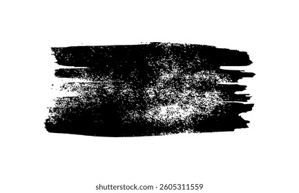 Black brush stroke. Hand drawn ink spot isolated on white background. Vector illustration