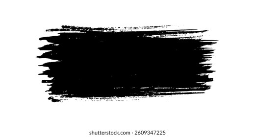Black brush stroke. Hand drawn ink spot isolated on white background. Vector illustration