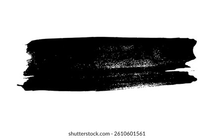 Black brush stroke. Hand drawn ink spot isolated on white background. Vector illustration
