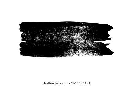 Black brush stroke. Hand drawn ink spot isolated on white background. Vector illustration
