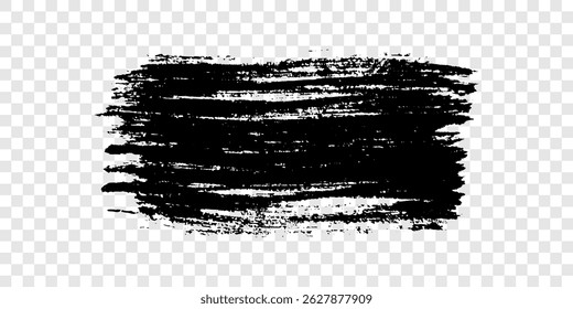 Traçado de pincel preto. Ponto de tinta desenhado à mão isolado em fundo transparente. Ilustração vetorial