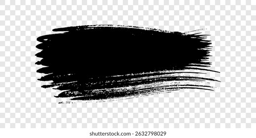 Traçado de pincel preto. Ponto de tinta desenhado à mão isolado em fundo transparente. Ilustração vetorial