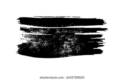 Black brush stroke. Hand drawn ink spot isolated on white background. Vector illustration