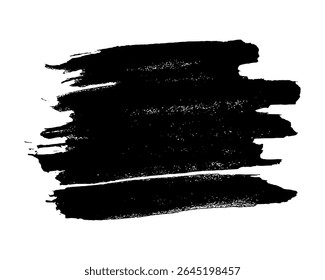 Black brush stroke. Hand drawn ink spot isolated on white background. Vector illustration