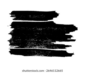 Schwarzer Pinselstrich. Handgezeichneter Tintenfleck einzeln auf weißem Hintergrund. Vektorgrafik
