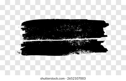Traçado de pincel preto. Ponto de tinta desenhado à mão isolado em fundo transparente. Ilustração vetorial