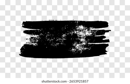 Traçado de pincel preto. Ponto de tinta desenhado à mão isolado em fundo transparente. Ilustração vetorial