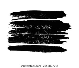 Black brush stroke. Hand drawn ink spot isolated on white background. Vector illustration