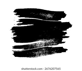 Black brush stroke. Hand drawn ink spot isolated on white background. Vector illustration