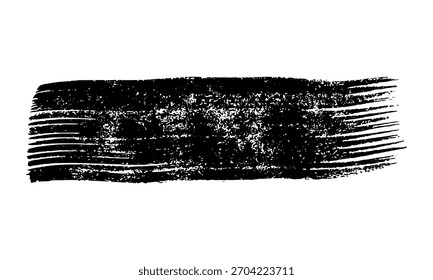 Black brush stroke. Hand drawn ink spot isolated on white background. Vector illustration
