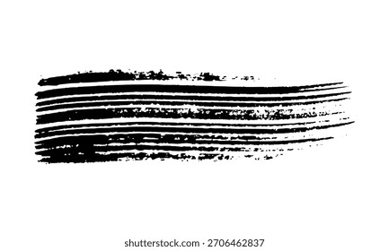 Pincelada negra. Mancha de tinta dibujada a mano aislada sobre fondo blanco. Ilustración vectorial