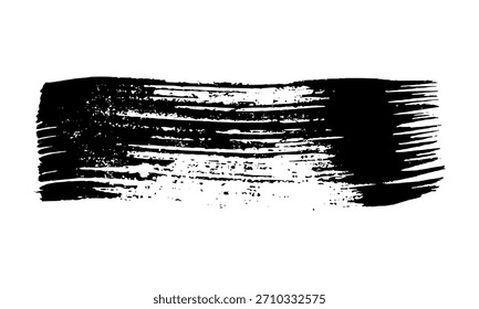 Schwarzer Pinselstrich. Handgezeichneter Tintenfleck einzeln auf weißem Hintergrund. Vektorgrafik