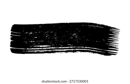 Schwarzer Pinselstrich. Handgezeichneter Tintenfleck einzeln auf weißem Hintergrund. Vektorgrafik