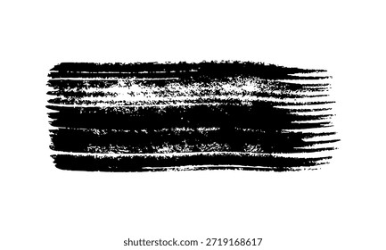 Black brush stroke. Hand drawn ink spot isolated on white background. Vector illustration