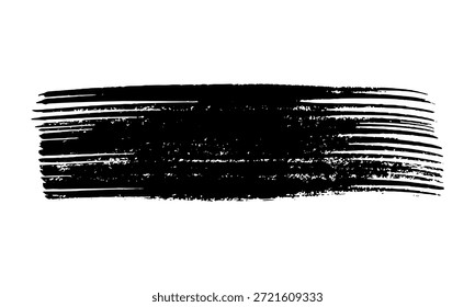Pincelada negra. Mancha de tinta dibujada a mano aislada sobre fondo blanco. Ilustración vectorial