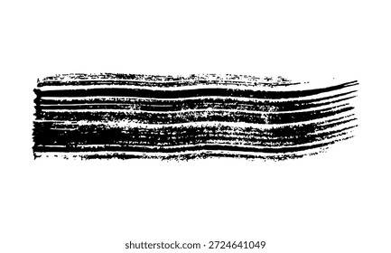 Pincelada negra. Mancha de tinta dibujada a mano aislada sobre fondo blanco. Ilustración vectorial