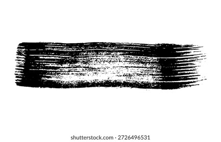 Schwarzer Pinselstrich. Handgezeichneter Tintenfleck einzeln auf weißem Hintergrund. Vektorgrafik