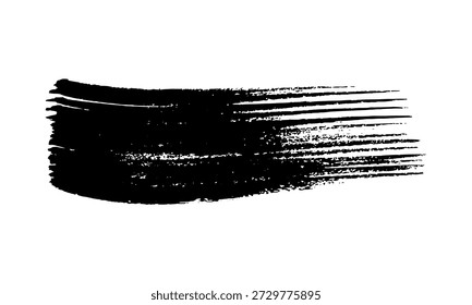 Traçado de pincel preto. Mancha de tinta desenhada à mão isolada sobre fundo branco. Ilustração vetorial