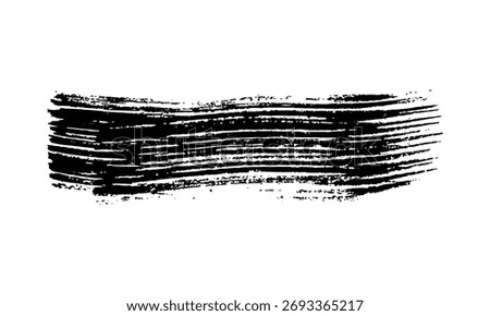 Black brush stroke. Hand drawn ink spot isolated on white background. Vector illustration