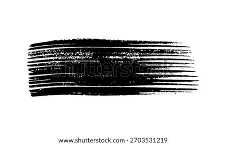 Black brush stroke. Hand drawn ink spot isolated on white background. Vector illustration