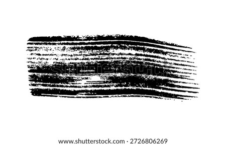 Black brush stroke. Hand drawn ink spot isolated on white background. Vector illustration