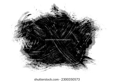 Schwarze Pinselstrich einzeln auf weißem Hintergrund. Banner mit Grautönen. Grunge Design Element. Vektorgrafik, Eps10.