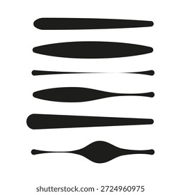 Schwarzer Pinselstrich. Tintenschmutzset. Art Line Vector. Malform. EPS 10.