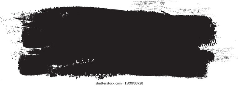 Black brush stroke isolated on white background. Brush stroke for black ink paint, grunge backdrop, dirt banner, watercolor design and dirty texture. Creative art concept. vector illustration.