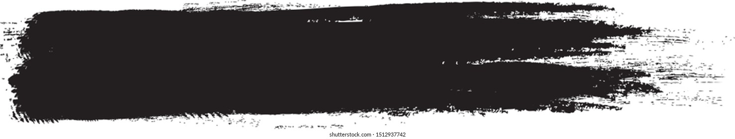 Black brush stroke isolated on white background. Brush stroke for black ink paint, grunge backdrop, dirt banner, watercolor design and dirty texture. Creative art concept. vector illustration.
